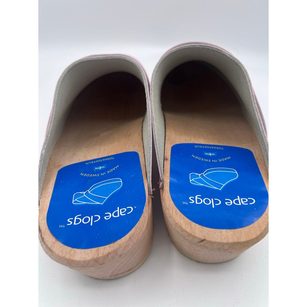 Cape Clogs Pink Leather Wooden Clogs - Picture 5 of 5